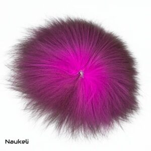 Silver Fox Tail - Magenta and Black