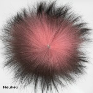 Silver Fox Tail - Salmon Pink and Black