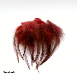 Rooster Saddle Feathers – Dark Red